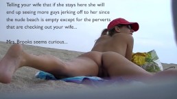brunette milf on the beach