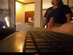 flashing hotel maid she watches cum cumshot public masturbation