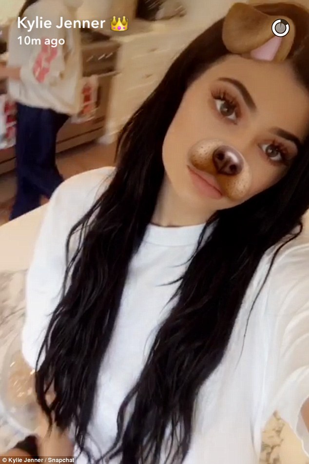 fun times kylie joked around with computer generated ears and a dog nose