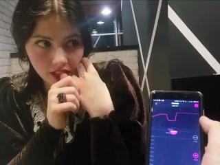 making girlfriend cum in public restaurant 1