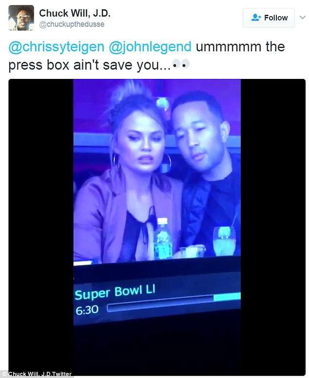 oops apparently right around the moment when television cameras found her and husband john legend