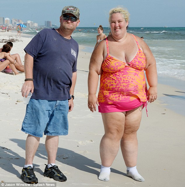 socks on the beach mama june shannon hid her forklift foot as she larked around